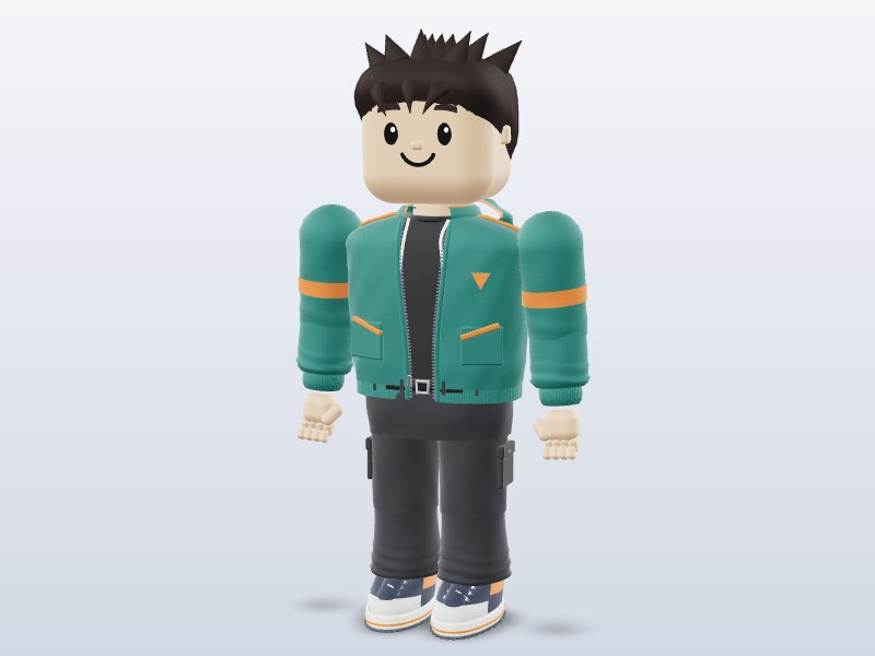 Brojek Blocky Hero — Rigged & Animated 3D model
