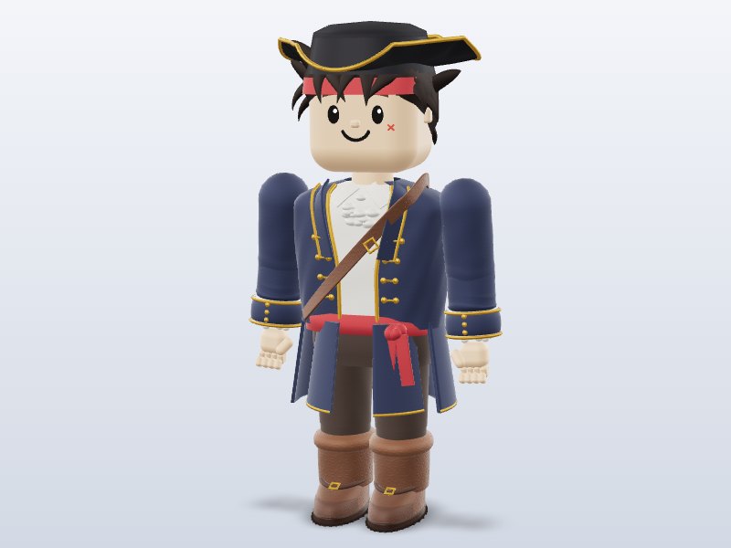Blocky Pirate Captain — Rigged & Animated 3D model