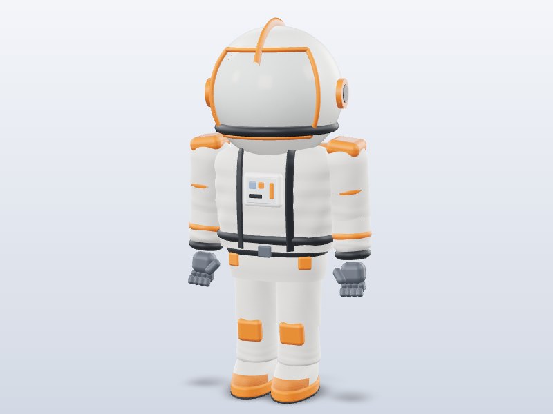 Blocky Astronaut — Rigged & Animated 3D model