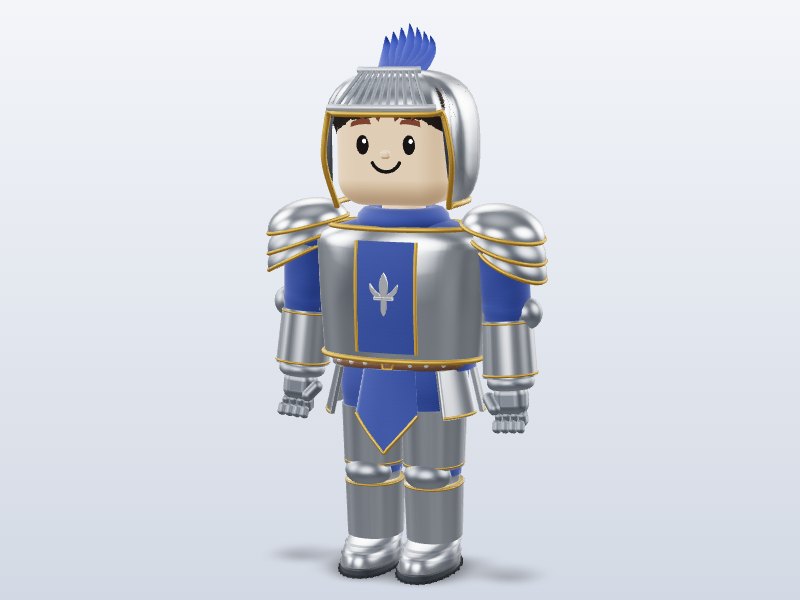 Blocky Knight — Rigged & Animated 3D model