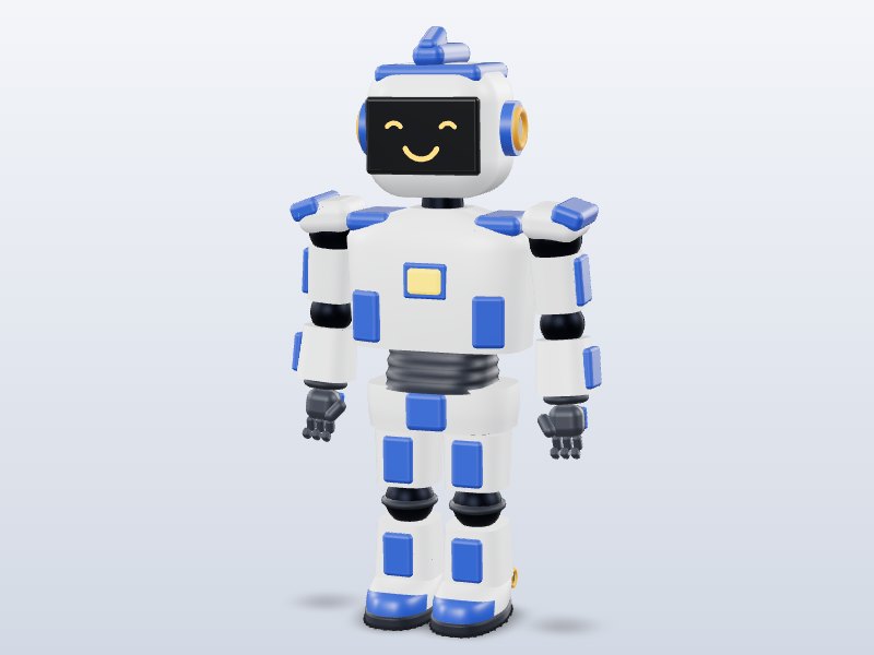Blocky Robot — Rigged & Animated 3D model