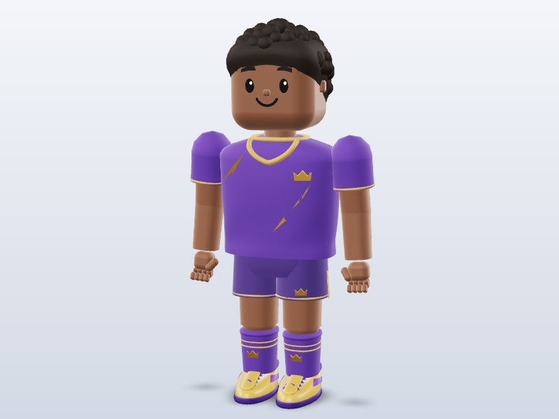 Blocky Soccer Player — Rigged & Animated 3D model