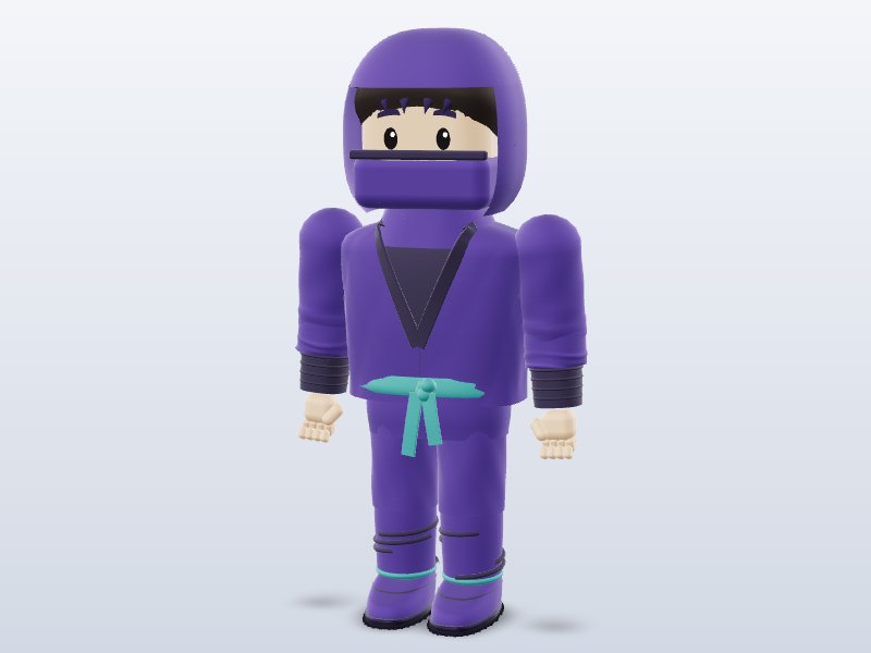 Blocky Ninja — Rigged & Animated 3D model