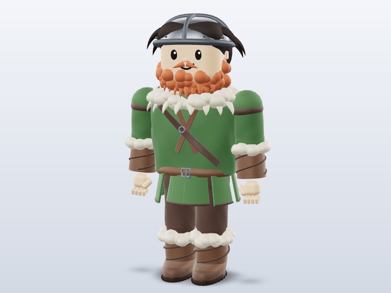 Blocky Viking — Rigged & Animated 3D model