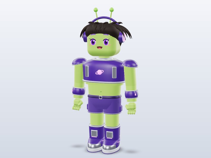 Blocky Alien — Rigged & Animated 3D model