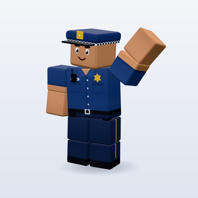 Blocky Police Officer — Rigged & Animated 3D model