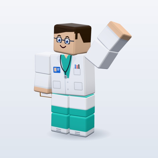 Blocky Doctor — Rigged & Animated 3D model