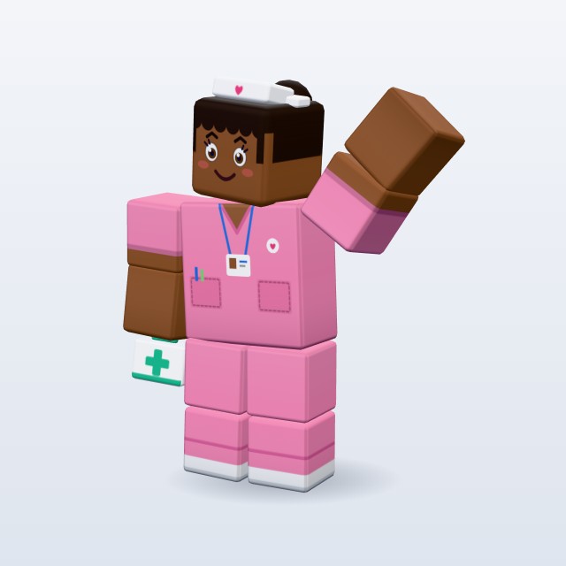 Blocky Nurse — Rigged & Animated 3D model