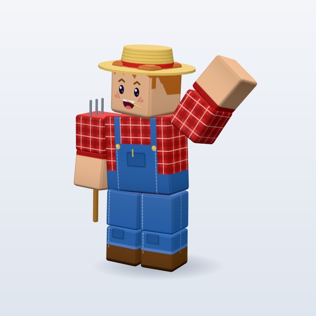 Blocky Farmer — Rigged & Animated 3D model