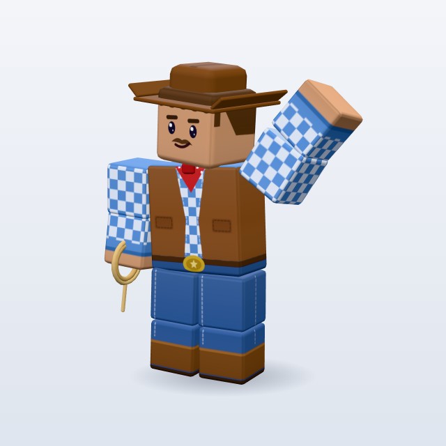 Blocky Cowboy — Rigged & Animated 3D model