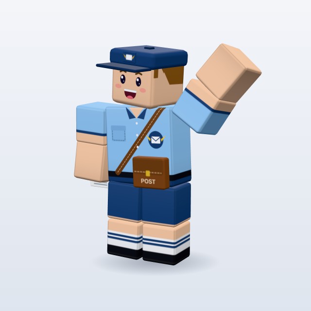 Blocky Mail Carrier — Rigged & Animated 3D model