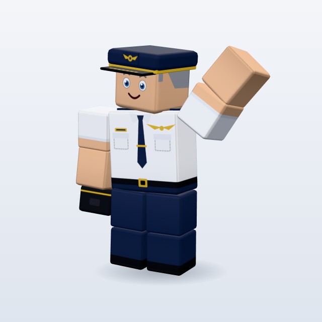 Blocky Airline Pilot — Rigged & Animated 3D model