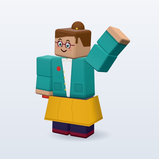 Blocky Teacher — Rigged & Animated 3D model