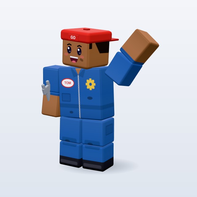 Blocky Mechanic Boy — Rigged & Animated 3D model