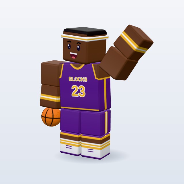 Blocky Basketball Player — Rigged & Animated 3D model