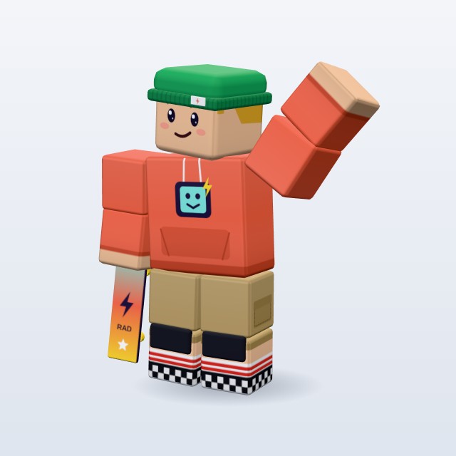Blocky Skater — Rigged & Animated 3D model