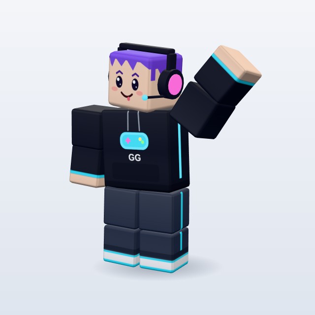 Blocky Gamer — Rigged & Animated 3D model