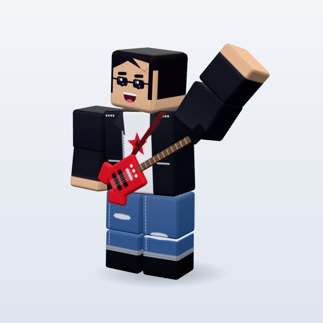 Blocky Rock Star — Rigged & Animated 3D model
