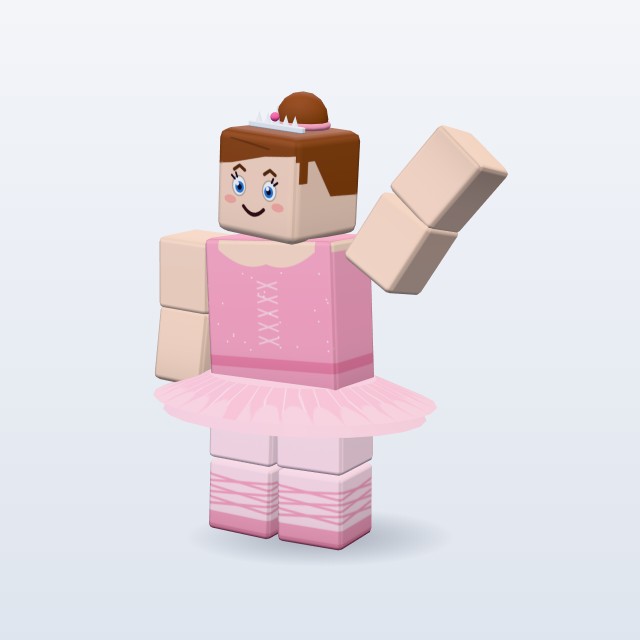 Blocky Ballerina — Rigged & Animated 3D model