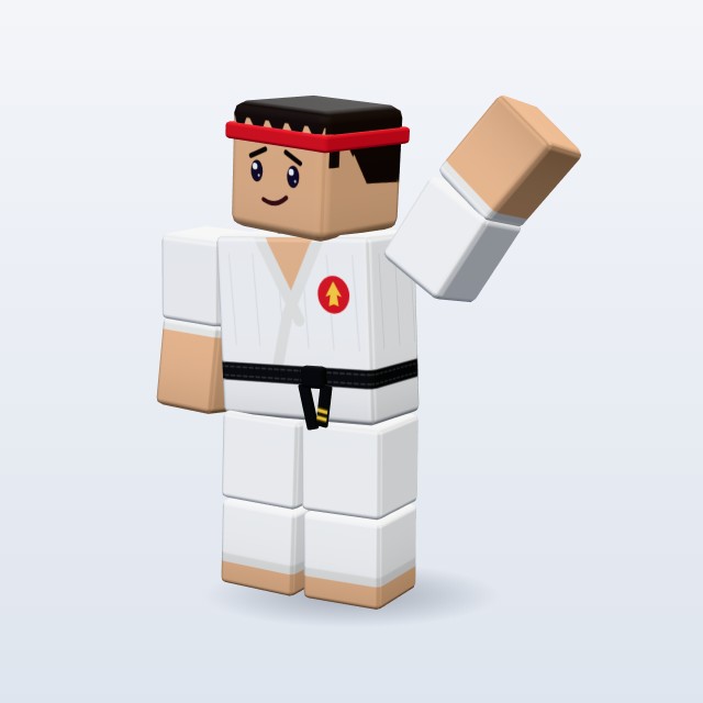 Blocky Karate Kid — Rigged & Animated 3D model