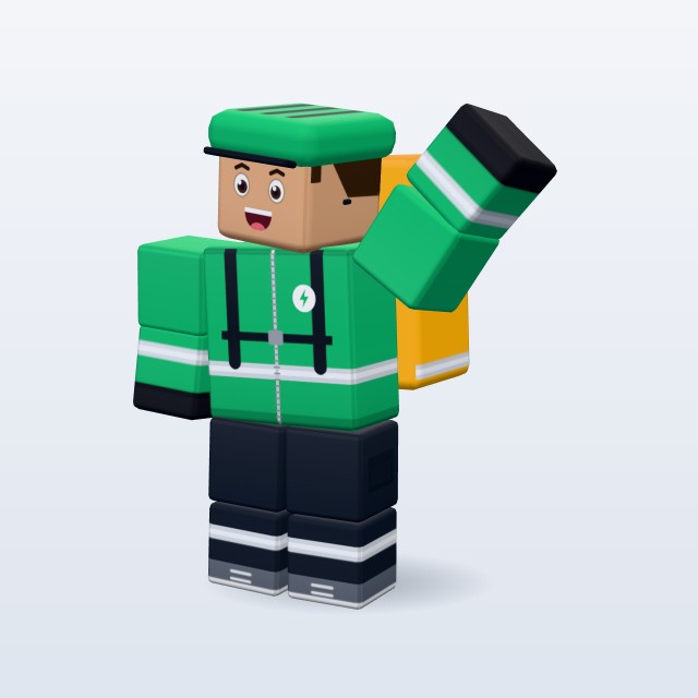 Blocky Delivery Rider — Rigged & Animated 3D model