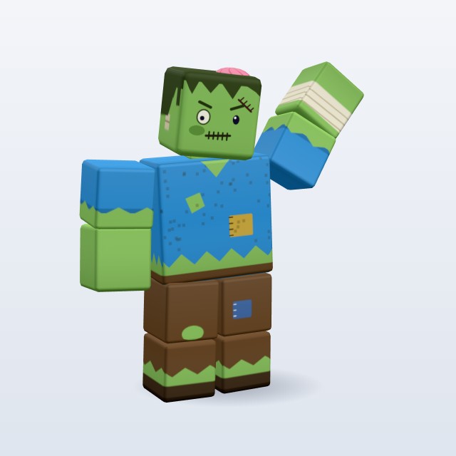 Blocky Zombie — Rigged & Animated 3D model