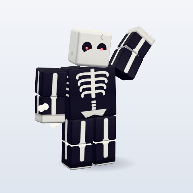 Blocky Skeleton — Rigged & Animated 3D model