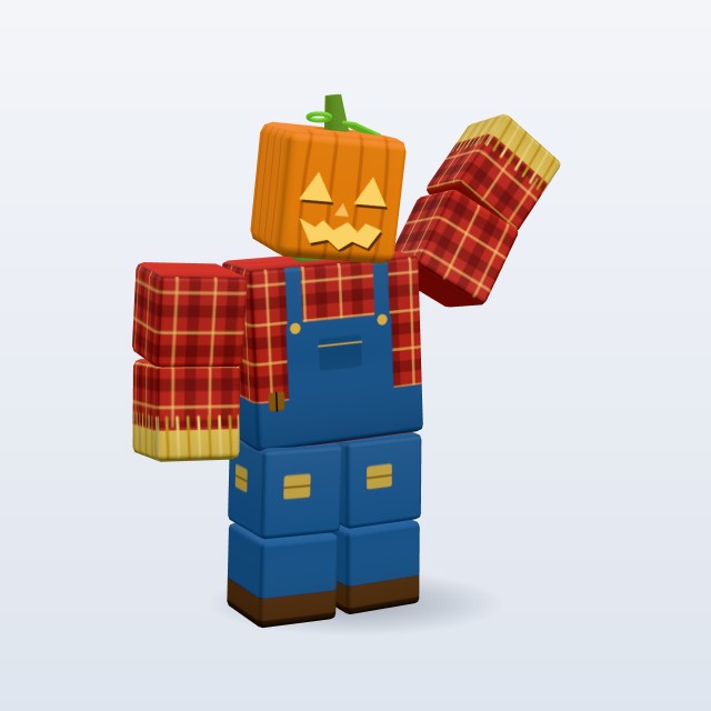 Blocky Pumpkin Head — Rigged & Animated 3D model