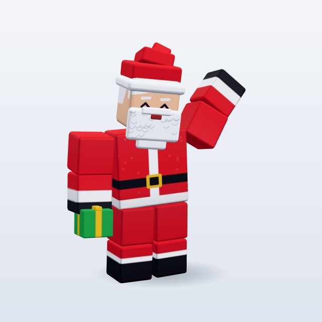 Blocky Santa Claus — Rigged & Animated 3D model