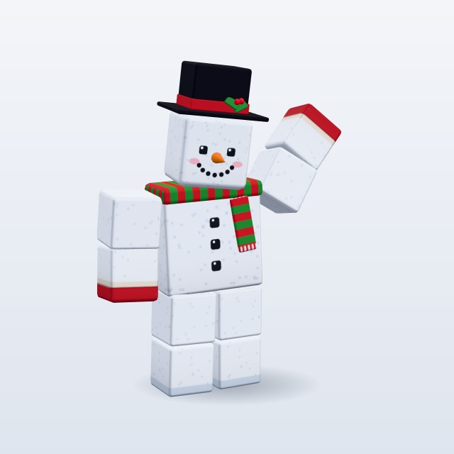 Blocky Snowman — Rigged & Animated 3D model