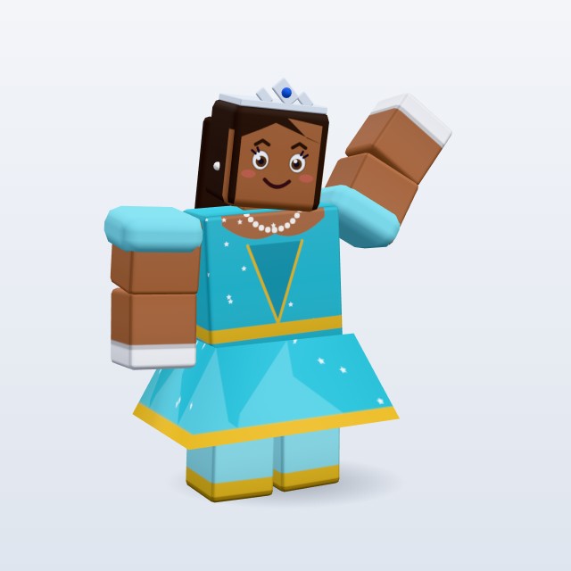 Blocky Princess — Rigged & Animated 3D model