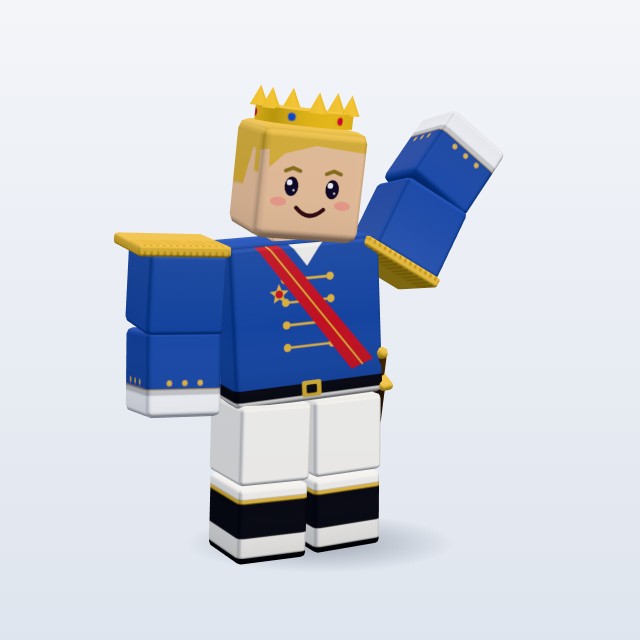 Blocky Prince — Rigged & Animated 3D model