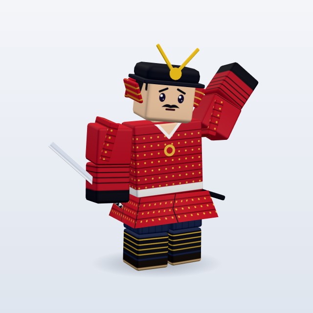 Blocky Samurai — Rigged & Animated 3D model