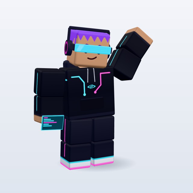 Blocky Cyber Hacker — Rigged & Animated 3D model