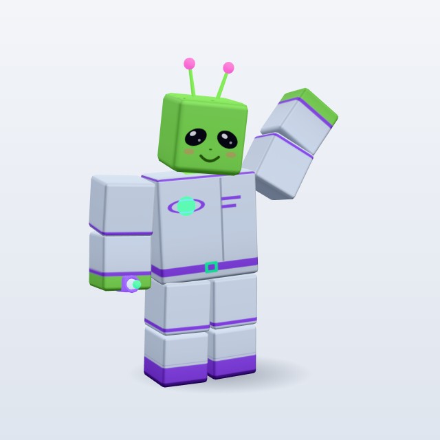 Blocky Alien Kid — Rigged & Animated 3D model