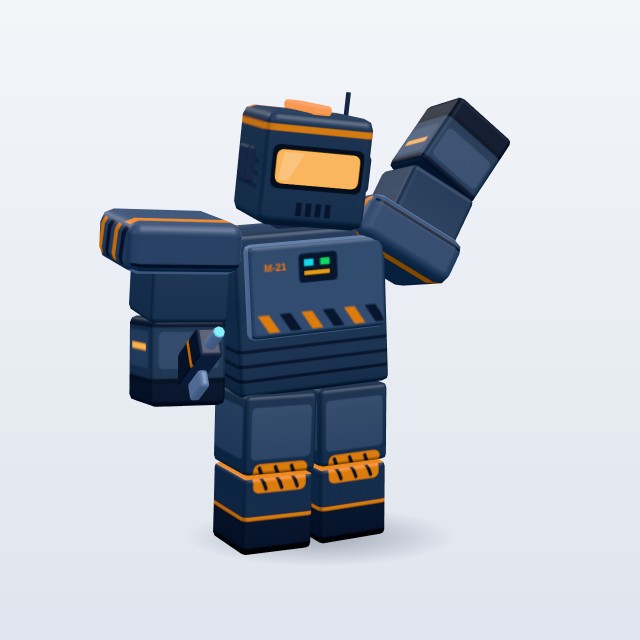 Blocky Space Marine — Rigged & Animated 3D model