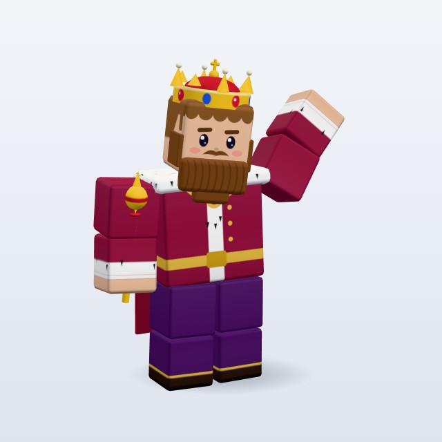 Blocky King — Rigged & Animated 3D model