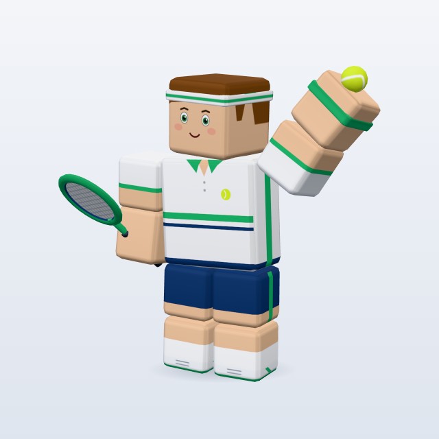 Blocky Tennis Player — Rigged & Animated 3D model