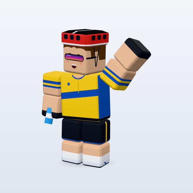 Blocky Cyclist — Rigged & Animated 3D model