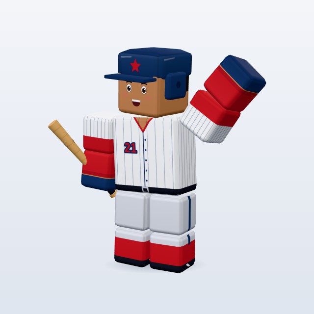 Blocky Baseball Batter — Rigged & Animated 3D model