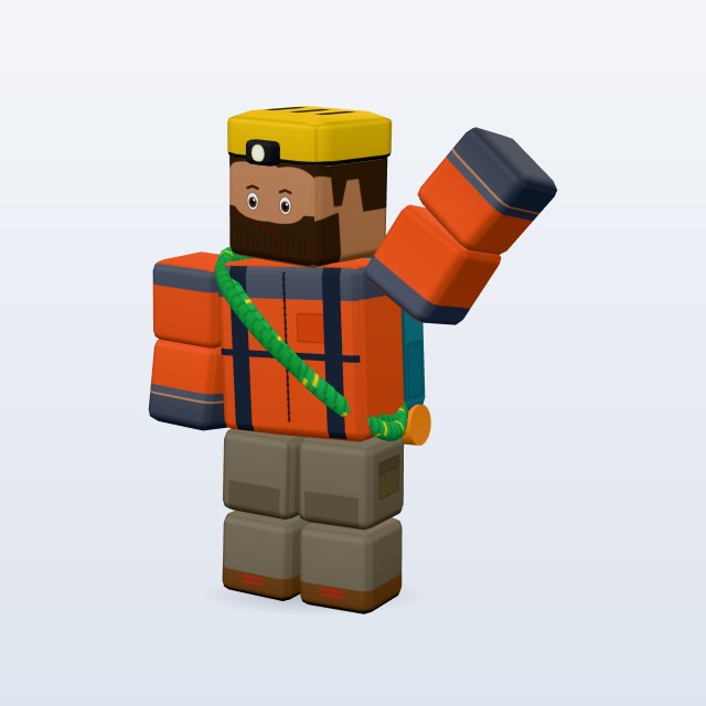 Blocky Mountain Climber — Rigged & Animated 3D model