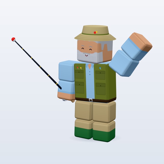 Blocky Fisherman — Rigged & Animated 3D model