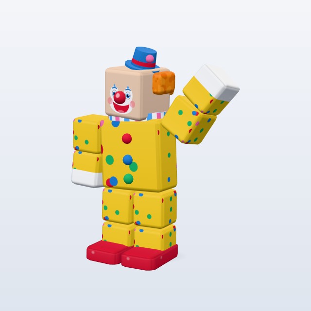 Blocky Friendly Clown — Rigged & Animated 3D model