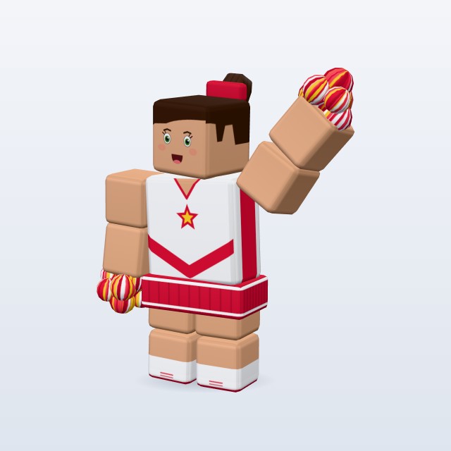 Blocky Cheerleader — Rigged & Animated 3D model