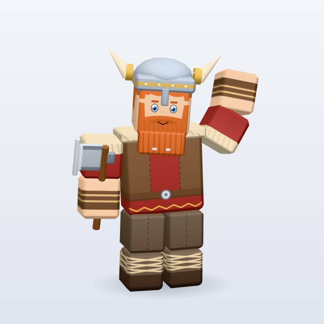 Blocky Viking — Rigged & Animated 3D model