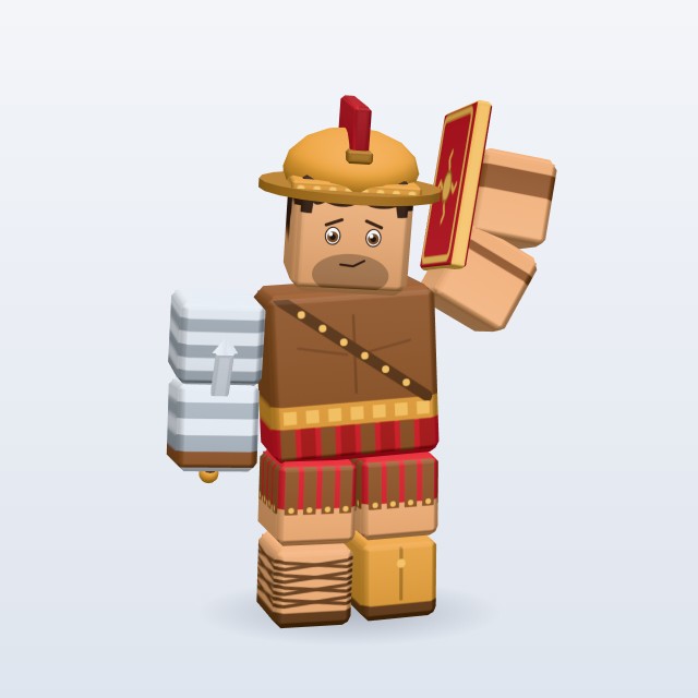 Blocky Roman Gladiator — Rigged & Animated 3D model