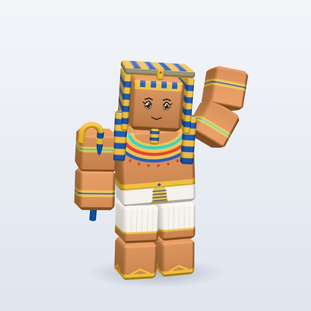 Blocky Egyptian Pharaoh — Rigged & Animated 3D model
