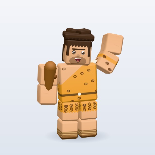 Blocky Caveman — Rigged & Animated 3D model
