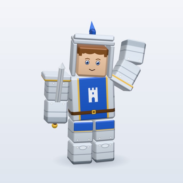 Blocky Silver Knight — Rigged & Animated 3D model