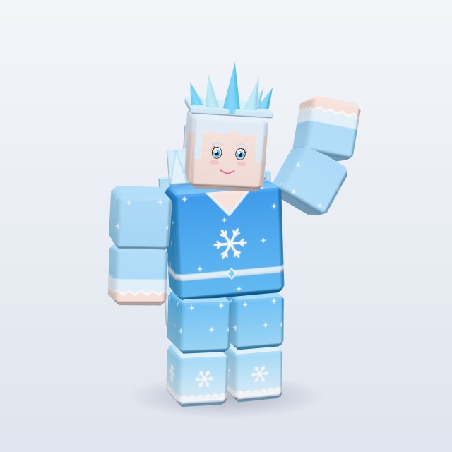 Blocky Ice Queen — Rigged & Animated 3D model